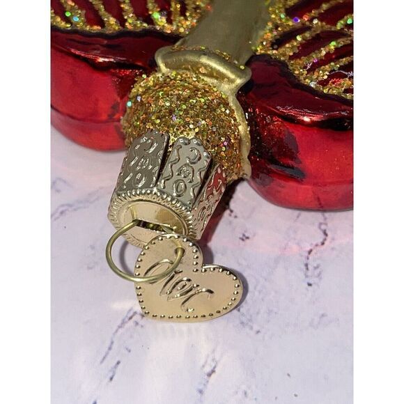 Old World Christmas Glass Tree Ornament Red Gold Medical Caduceus Doctor Nurse - Picture 3 of 3